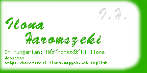 ilona haromszeki business card